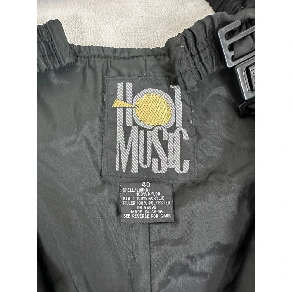 Hot Music Snow Bibs Overalls Mens 40 Black Excellent Vintage Insulated Ski Pants